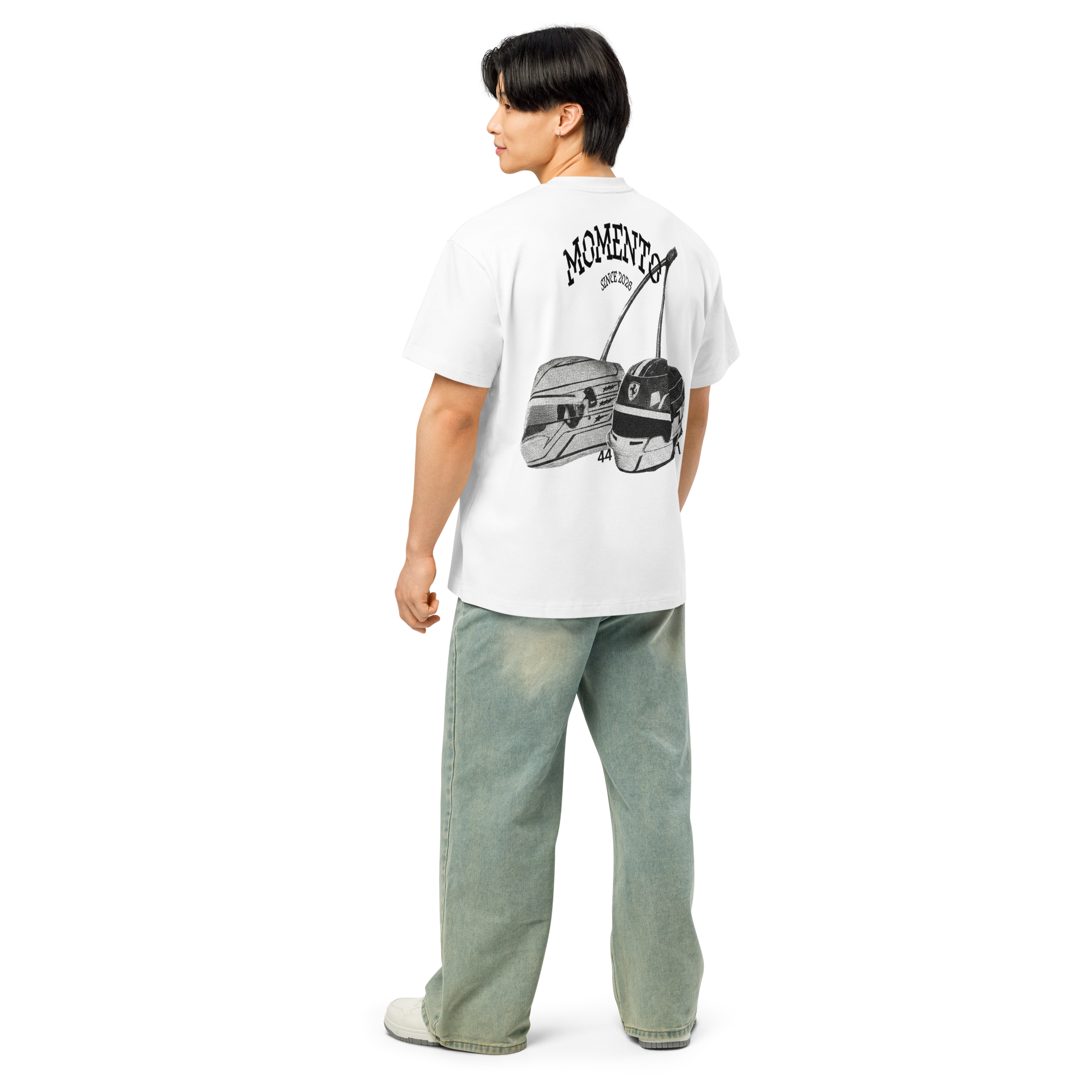 Camiseta Momento Racing Blanca Boxy Fit