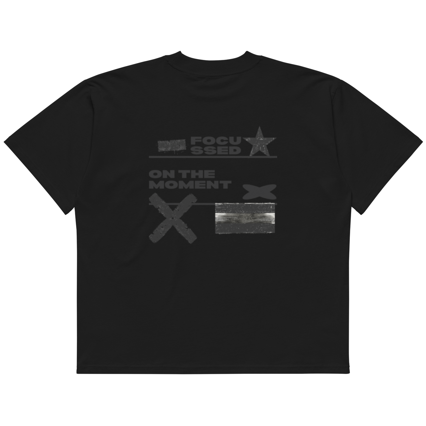 Men's Oversized Focused Moment Black T-Shirt
