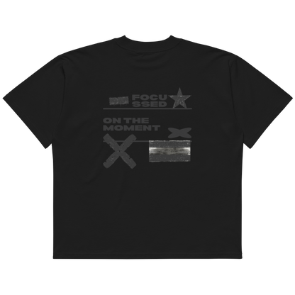 Men's Oversized Focused Moment Black T-Shirt