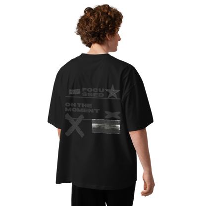 Men's Oversized Focused Moment Black T-Shirt