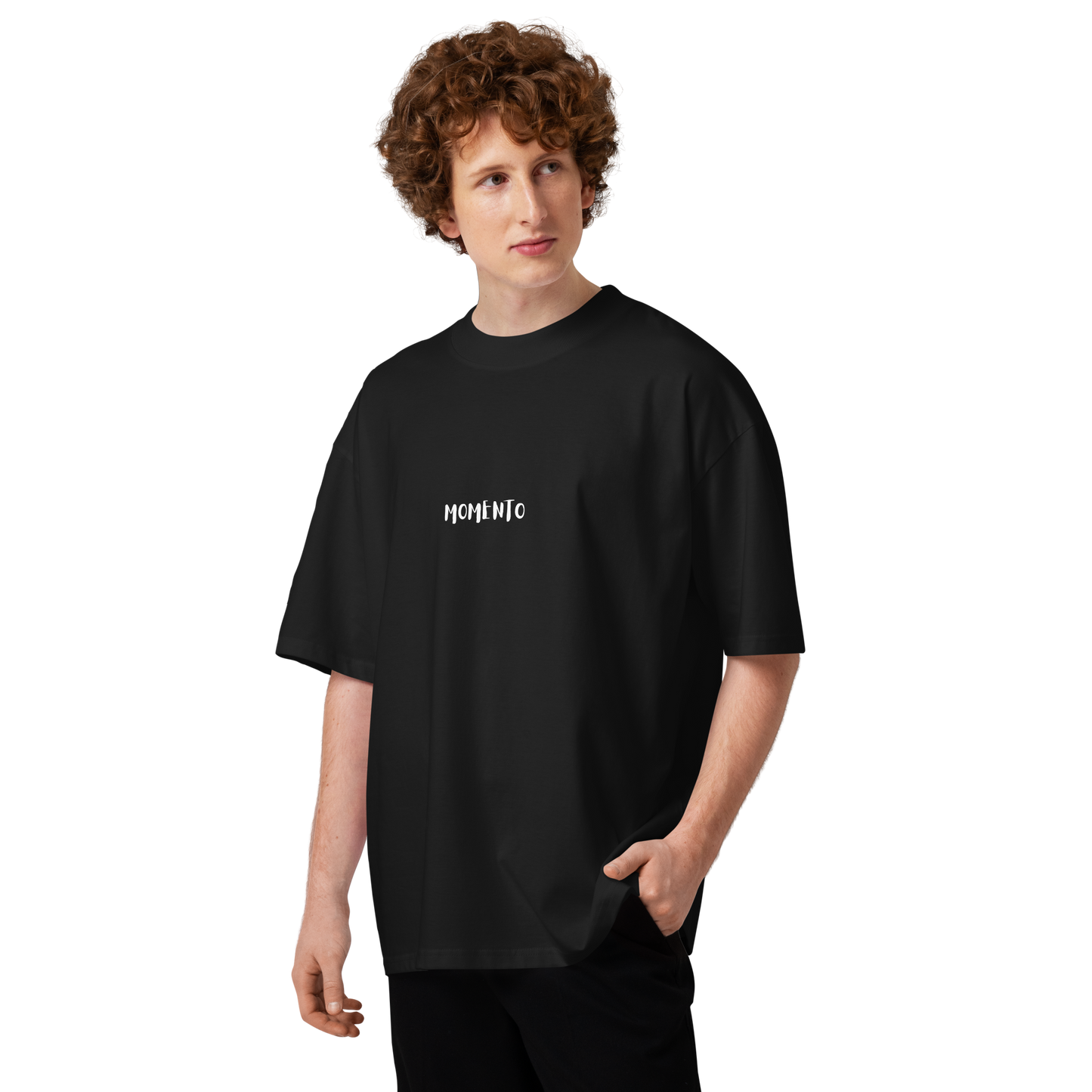 Men's Oversized Focused Moment Black T-Shirt