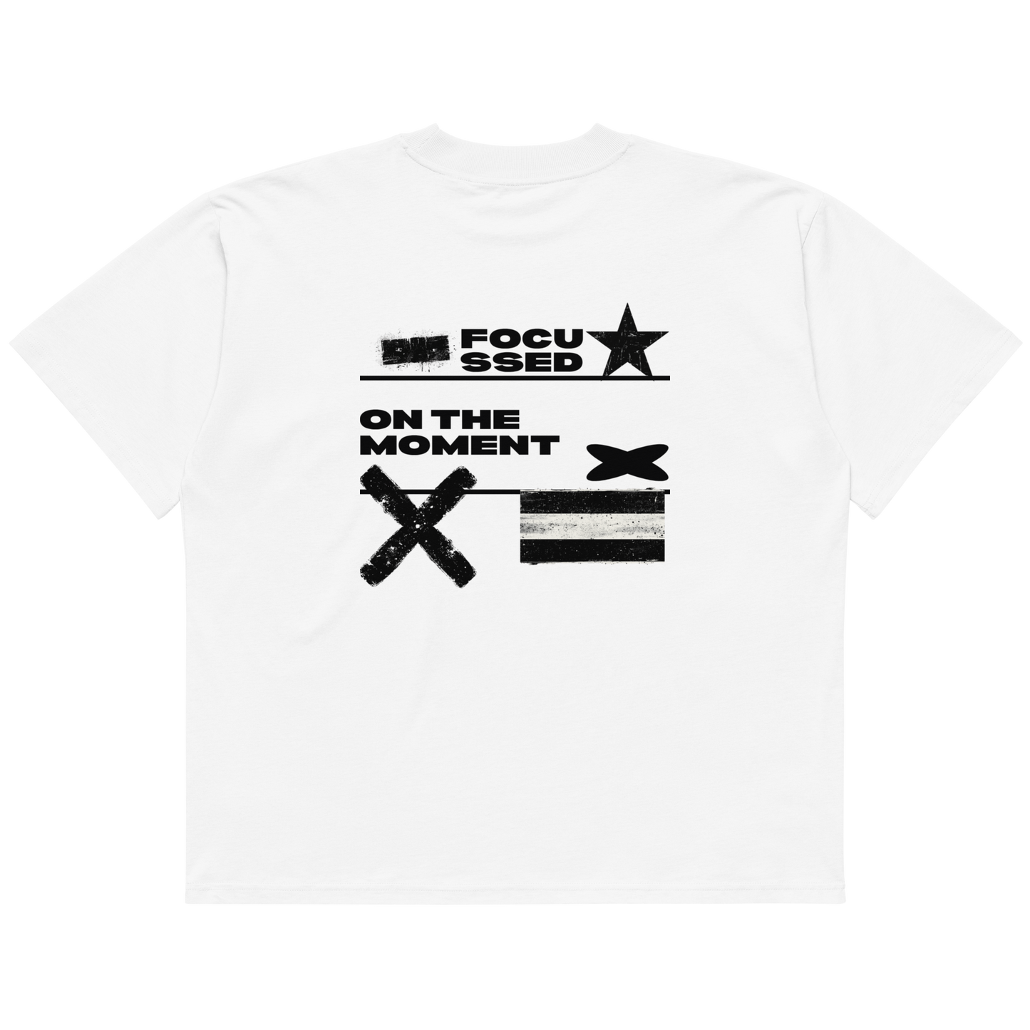 Men's White Focussed Moment Oversized T-Shirt
