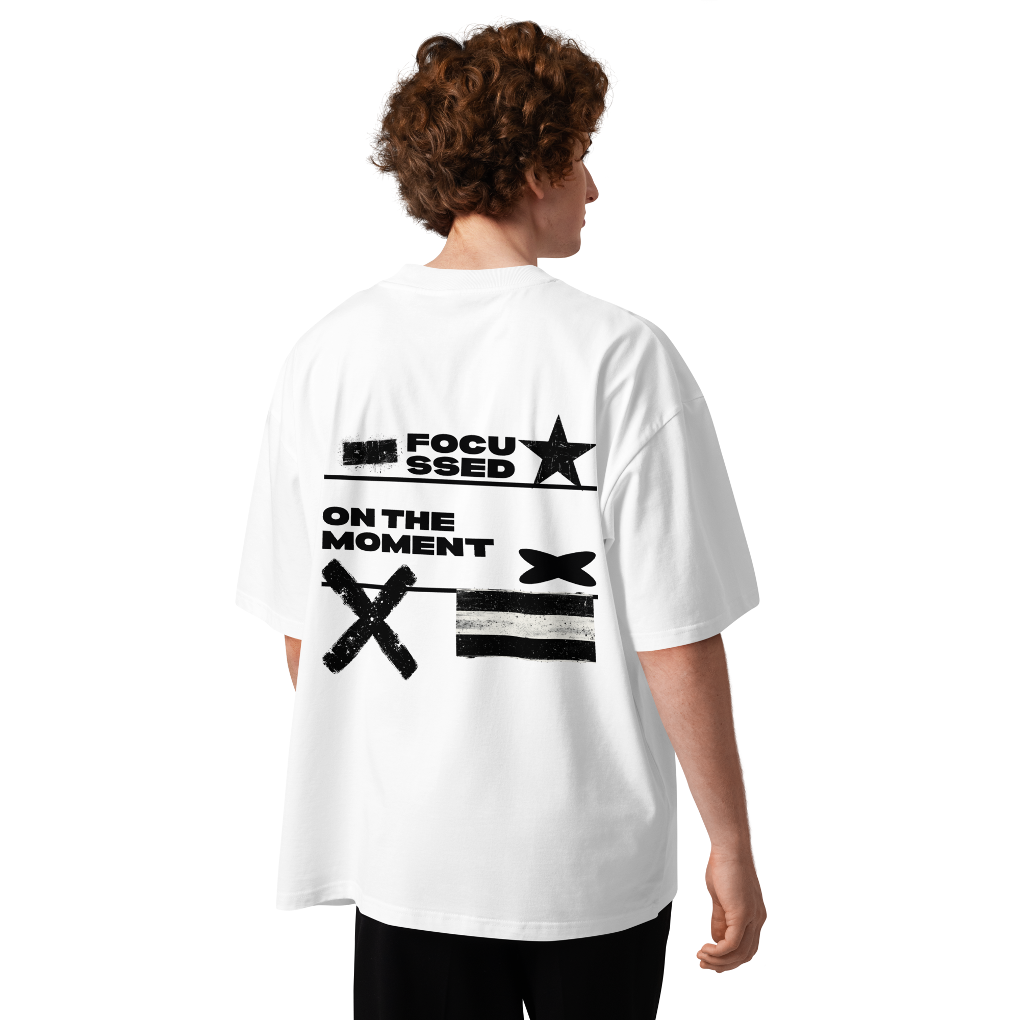 Camiseta Oversize Momento Focussed Blanca Hombre