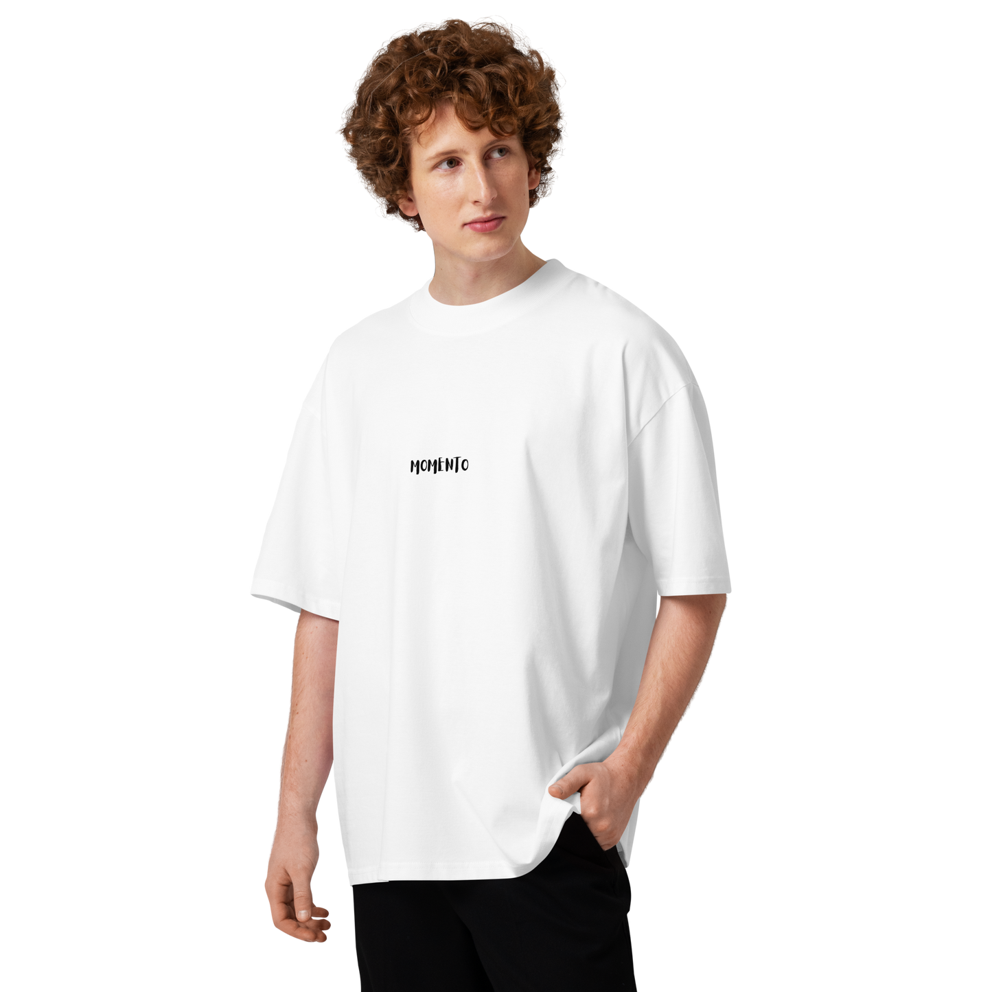 Men's White Focussed Moment Oversized T-Shirt