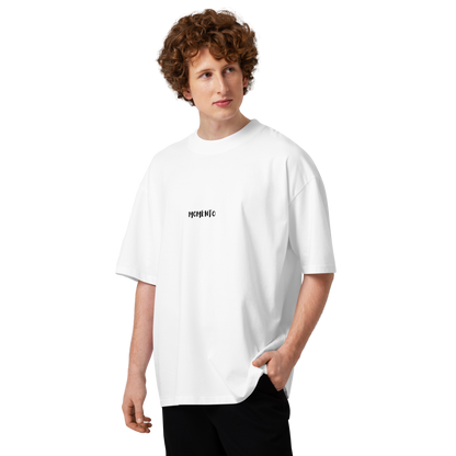 Men's White Focussed Moment Oversized T-Shirt